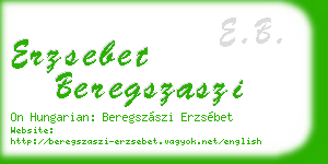 erzsebet beregszaszi business card