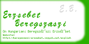 erzsebet beregszaszi business card